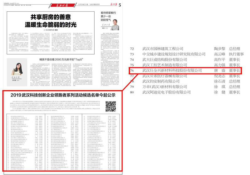 2019武汉科技创新企业领跑者系列活动候选名单 2019武汉科技创新企业领跑者系列活动候选名单
